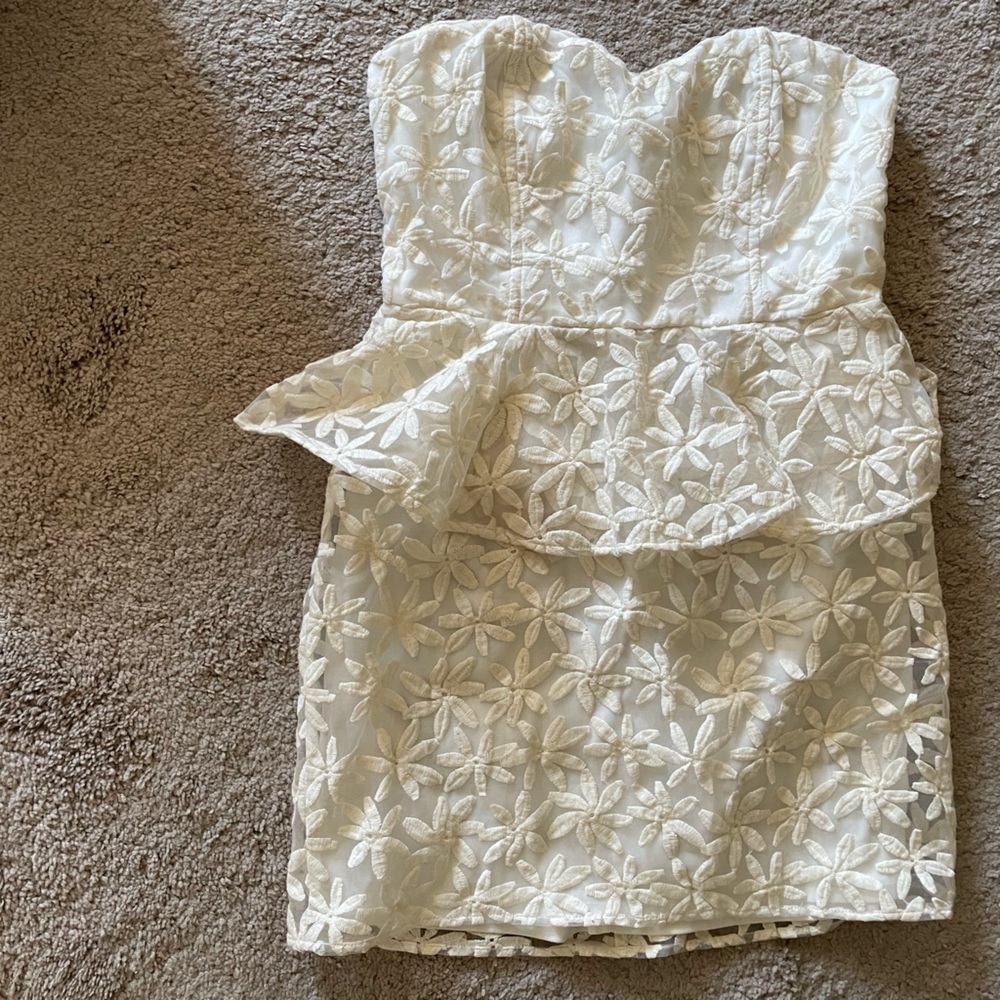Urban Outfitters Cream Strapless Dress